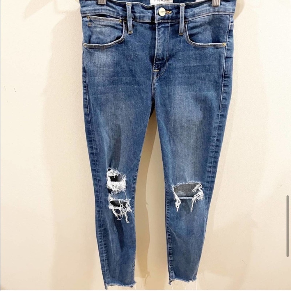 Frame Denim Distressed Le High Skinny Jeans 25 - Picture 14 of 14